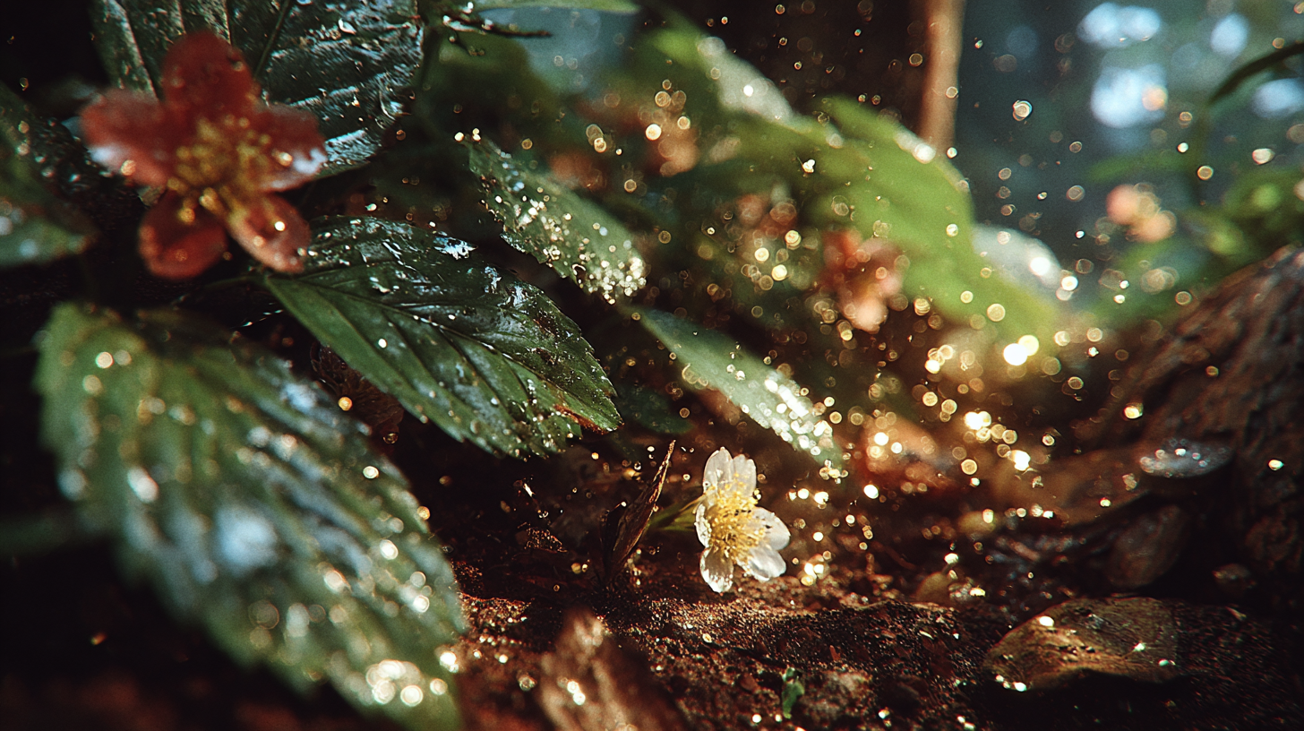 Fresh produce growing in the field with morning dew
