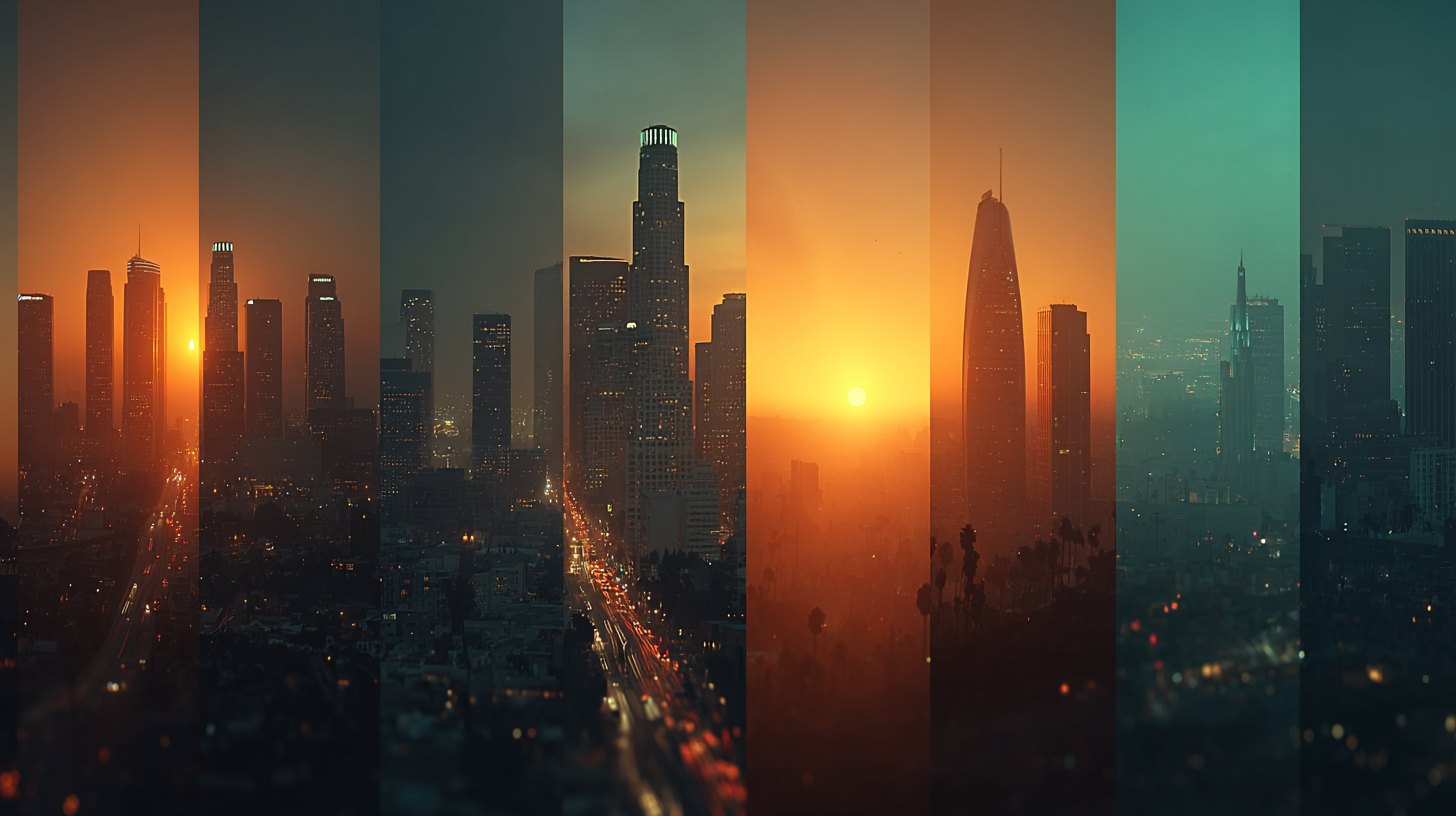 Composite skyline view of major U.S. and Canadian cities