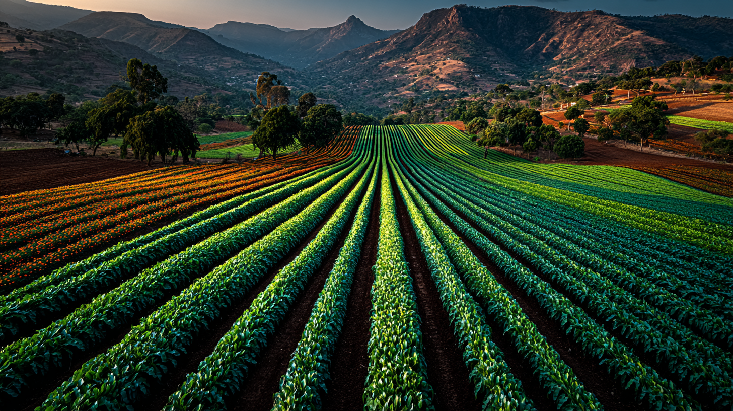 Panoramic view of agricultural fields in Mexico